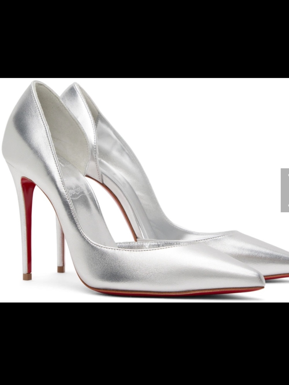 Christian Louboutin Iriza 100mm- Metallic Silver